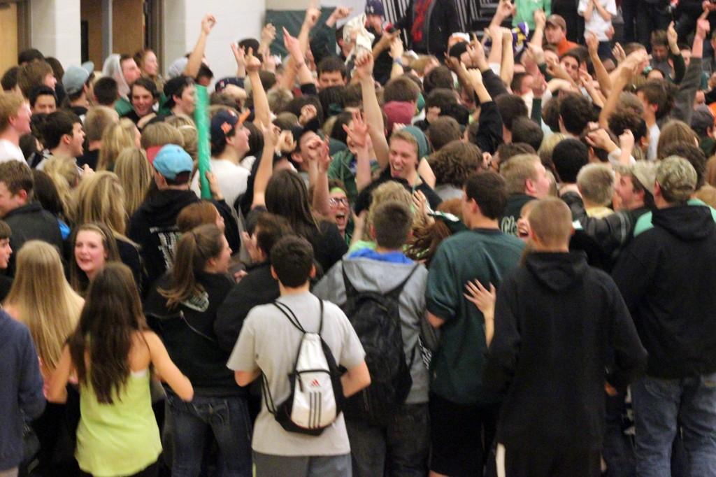 Fossil fans celebrating after the game. Photo by: Abbie Hanawalt 