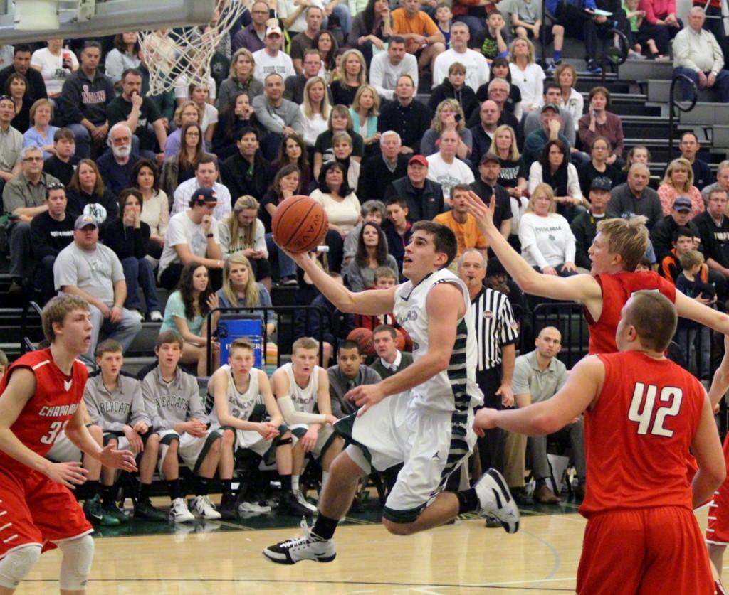 Senior Cody McCoy goes up for a shot. Photo by: Abbie Hanawalt 