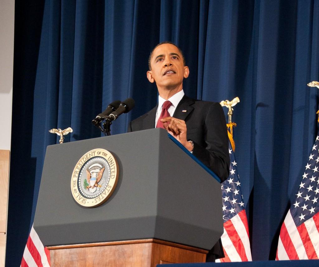 President Barack Obama speaking on military intervention.
Photo Credit: Wikimedia Commons