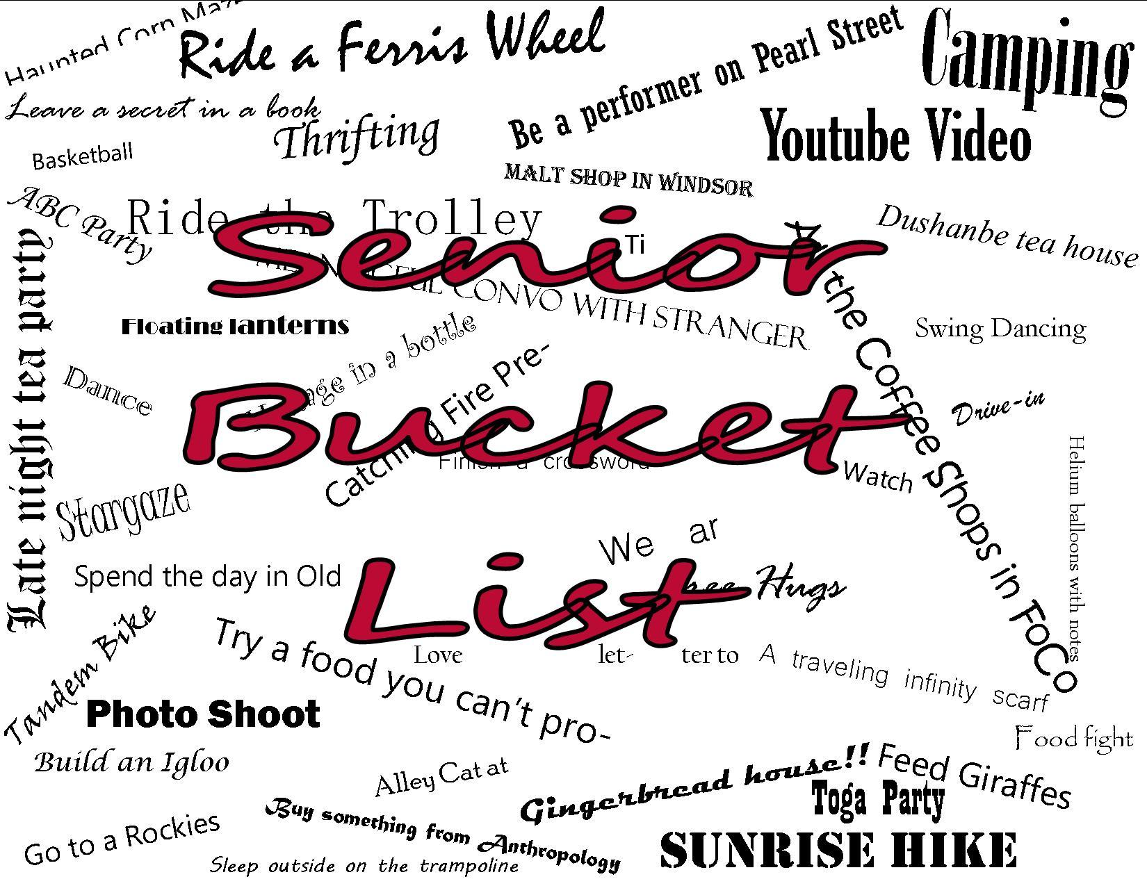 Senior bucket list: college applications