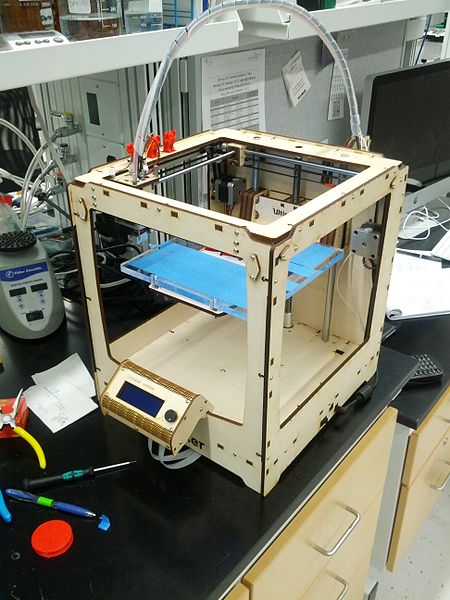 A 3D printer, similar to the one used to make the possible gun in Britain 
Photo credit: wikimedia commons