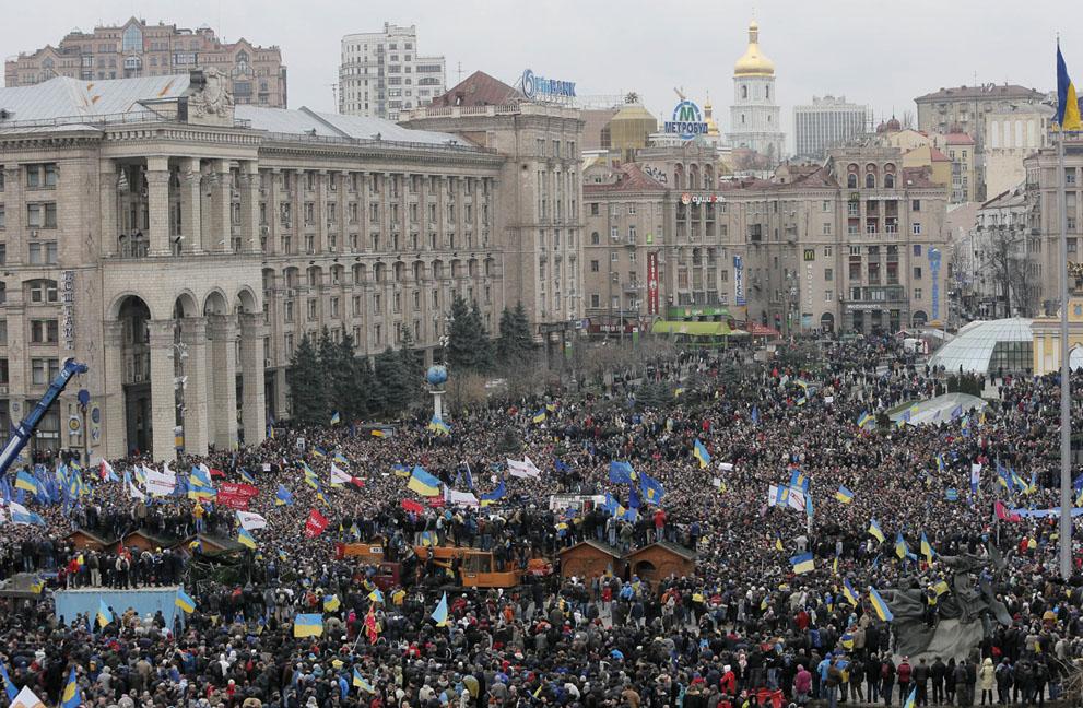 Protesters gather in Kiev on Dec. 1 in the largest demonstration since the Orange Revolution 
Photo Credit: theatlantic.com