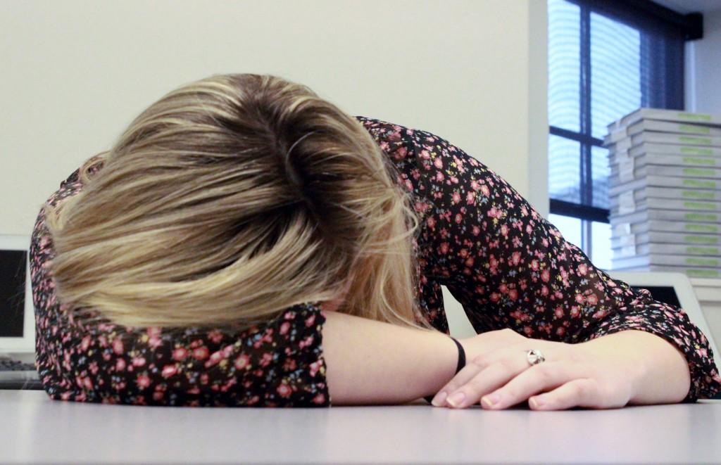 Student have a hard time staying awake through the end of the day which researchers attribute to too early of school start times.
Photo credit: Haley Osborn