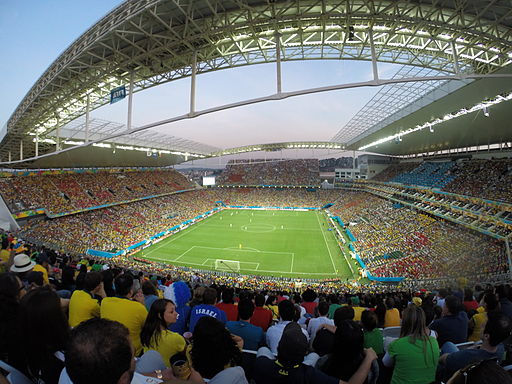 The stadium pictured before the Belgium-Korea Republic game.
Photo credits: Wikimedia commons
