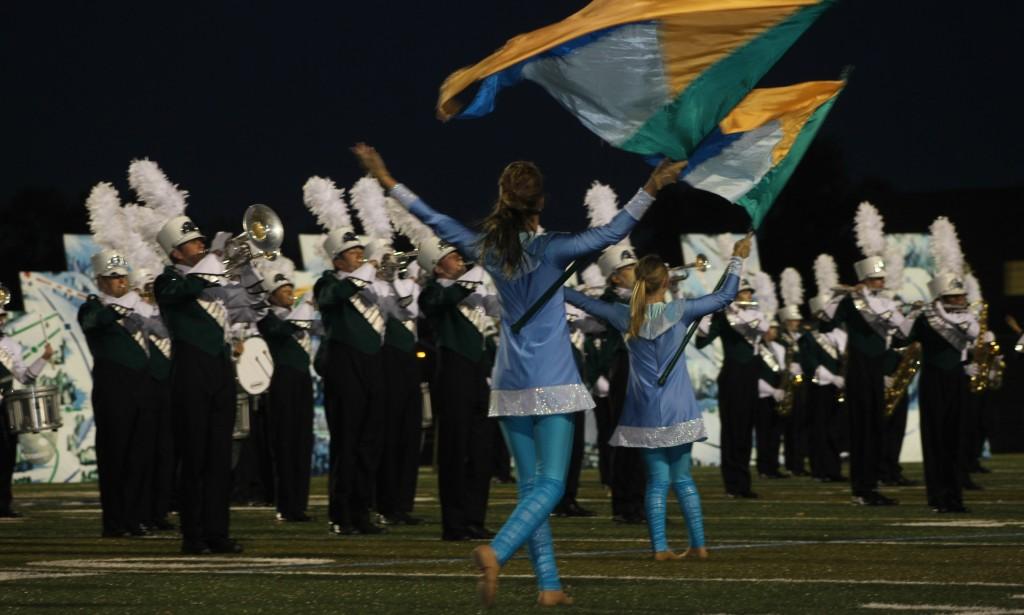 Marching Band and Color Guard show well in first competition