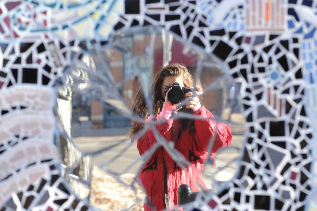 Junior, Kaitlynn Schmurr, finding herself incorporated in the downtown Fort Collins art. 