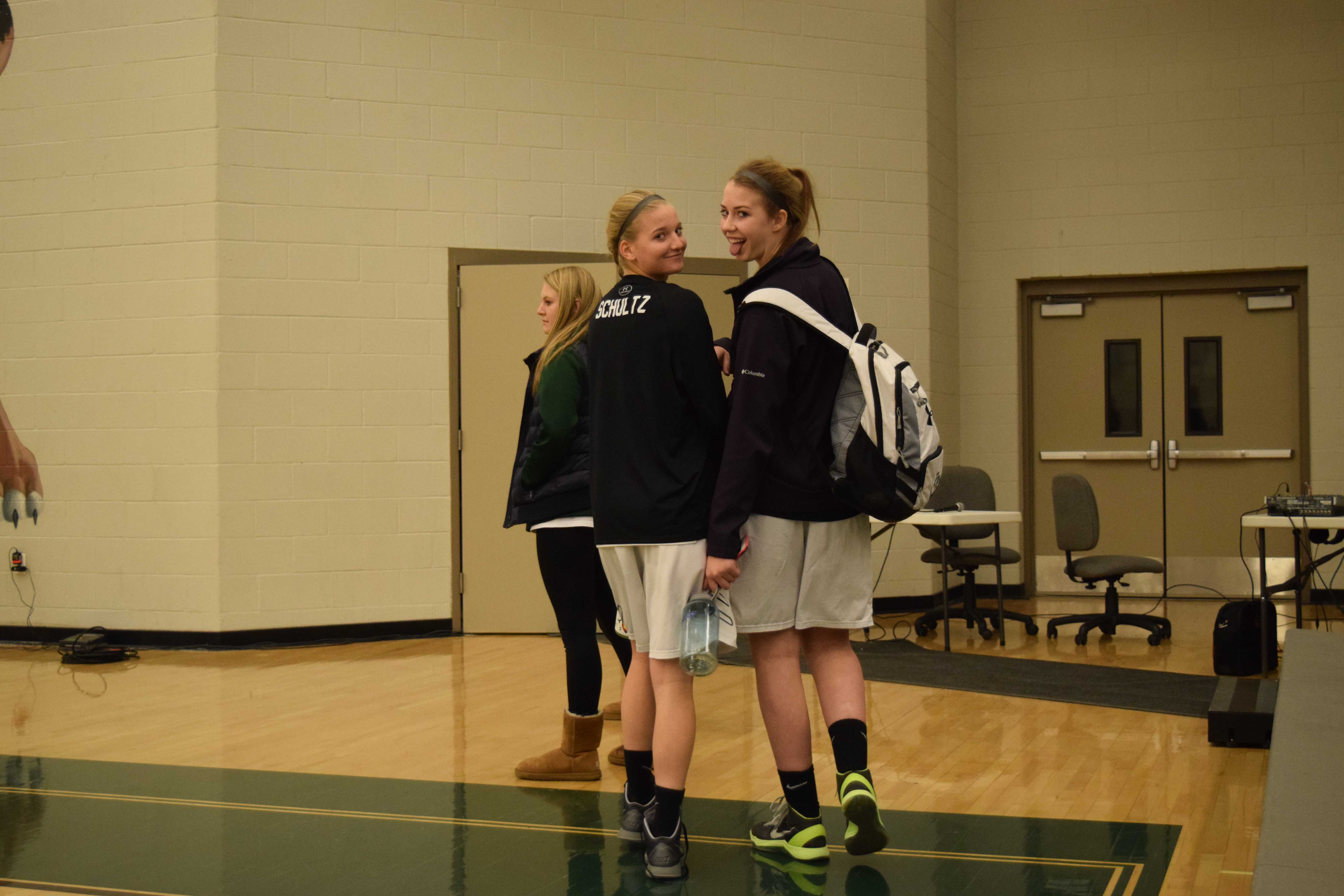 Mckenna Schultz and Britton Mishak are all smiles before their game.  Photo taken by; Haley Rockwell