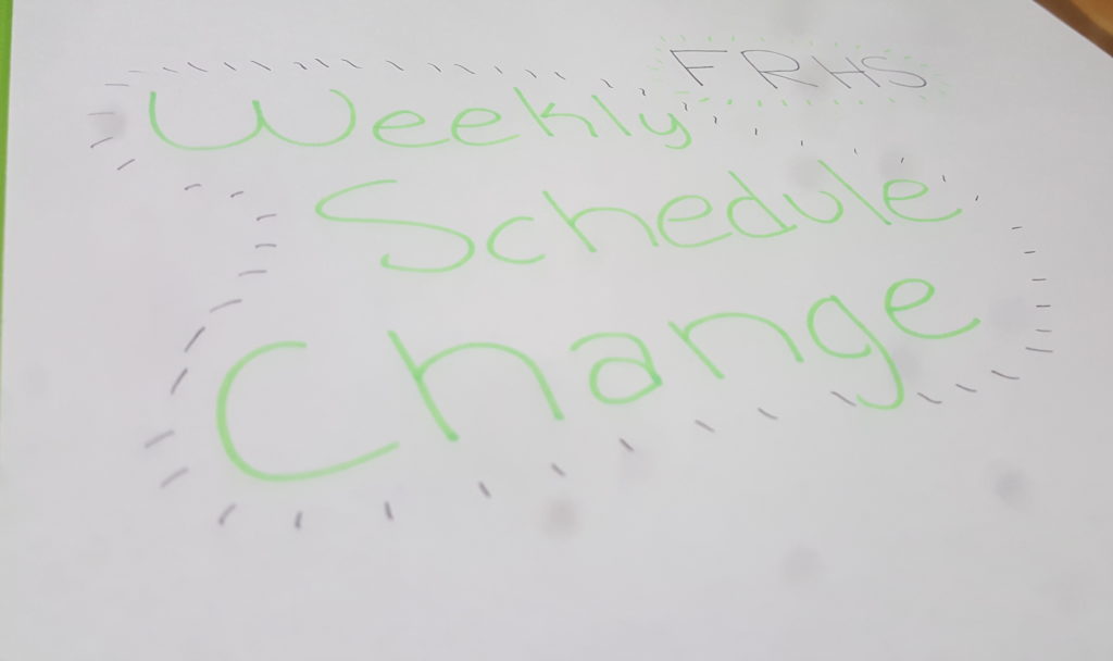Add/drop causes change to weekly schedule