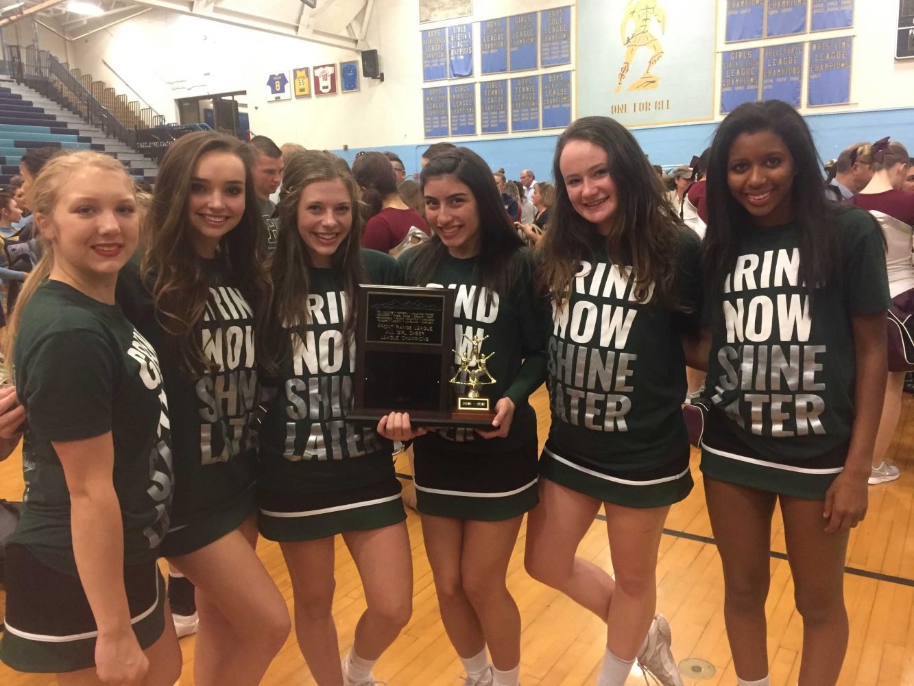 Fossils cheer team placing first three years in a row.