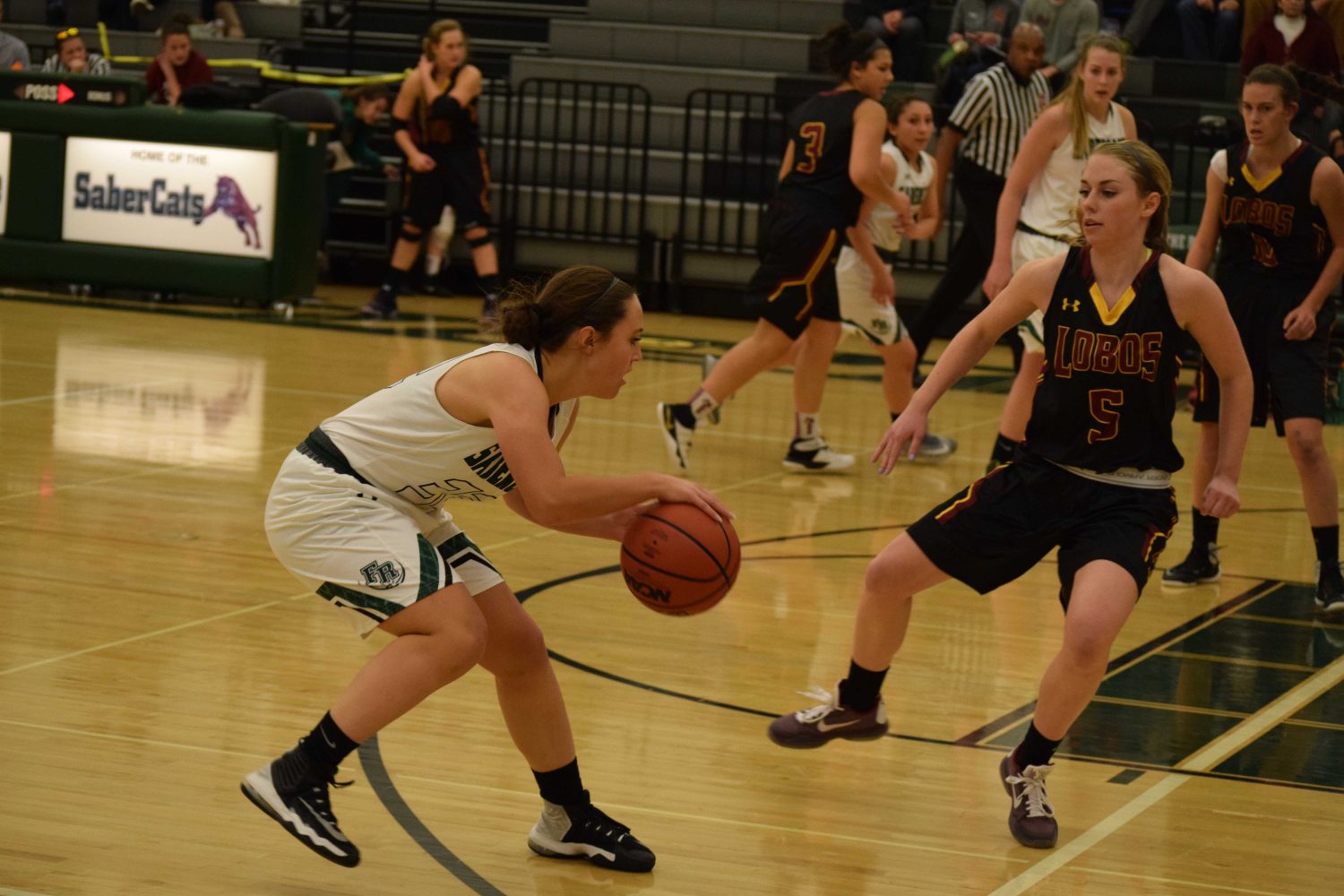 Reaghan Lang drives to the basket and pulls up to take a shot. Photo Credit: Haley Rockwell