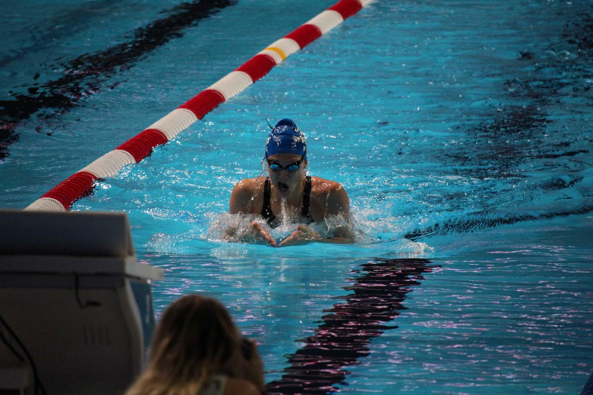 Bailey Kovac swimming the 200 meter breaststroke. Photo Credit: Bailey Kovac 