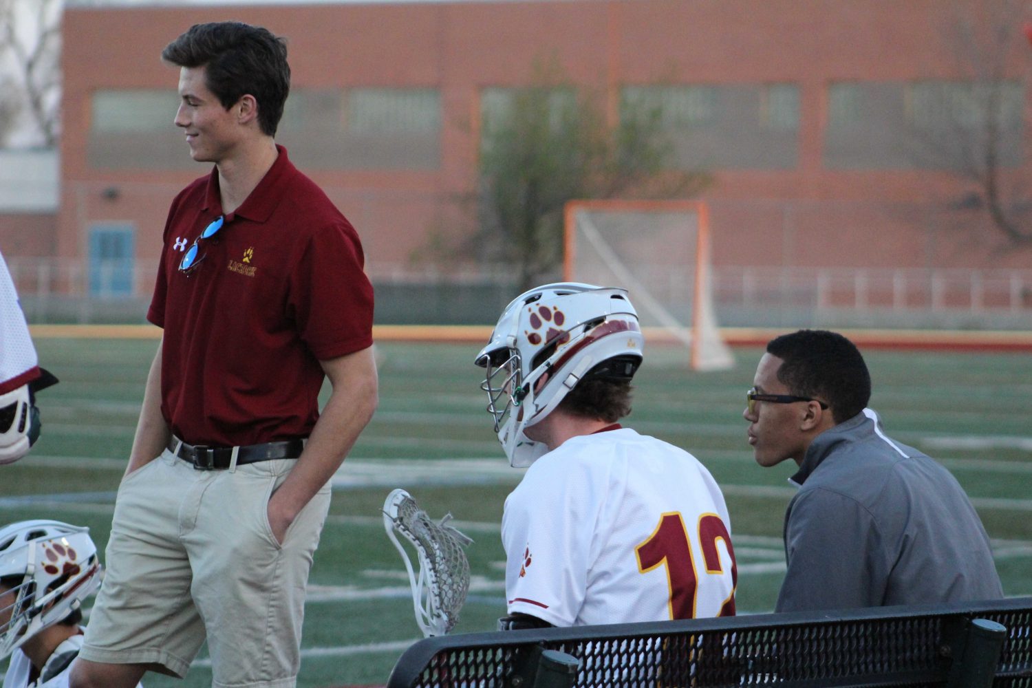 Zach West smiles on the sidelines as the Lobos take on Ralston Valley. Photo credit: Emily Brey   
