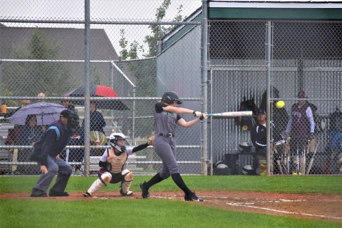 Kristen Reed hits a triple in the first inning. Photo Credit: Haley Rockwell