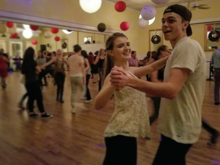 Ryan Clark and Aislynn Fehlberg dance after the lesson