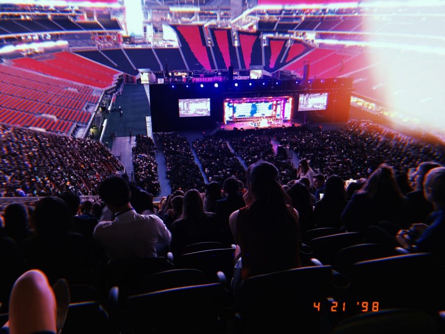The opening ceremony on Saturday in the Mercedes Benz stadium. Photo Credit: Madison Booton