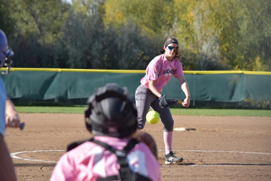 Senior Kate Delaney had several key strikeouts during the game, as well as hitting a home run.