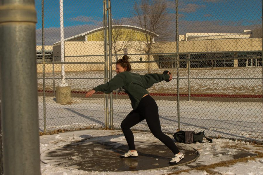 Sofia wojtal is a junior at Fossil Ridge High School and likes to start her day off right by getting in a couple throws for track before heading to school. 