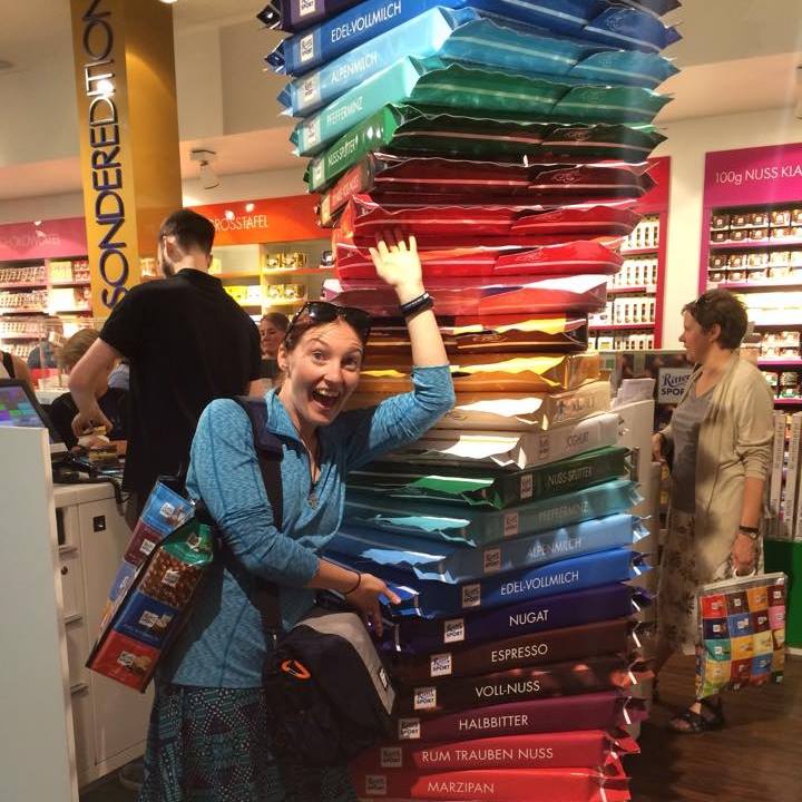 Amy Healy in a chocolate store in Berlin