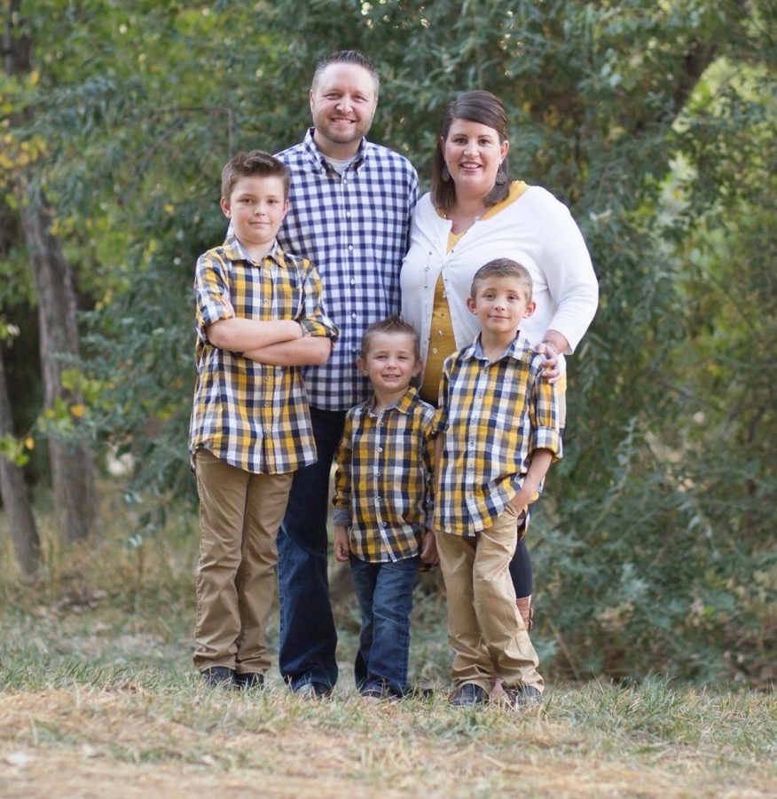The Logan Family consists of parents Shawn and Meredith, and three boys. Left to right are Dallon (12), Jake (6), and Cooper (9).