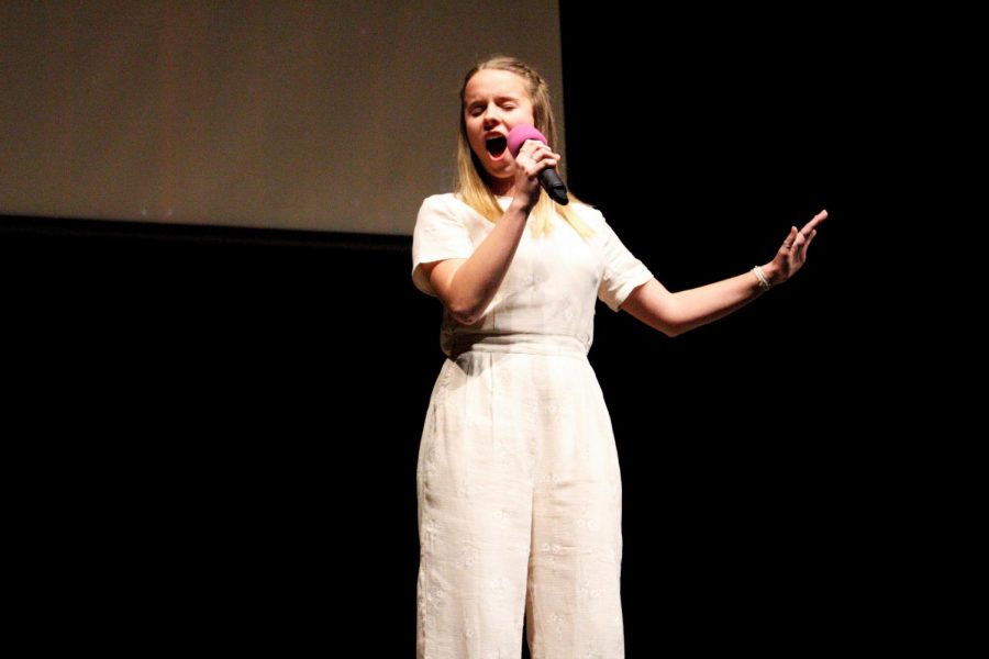 Emma Williams performed With You from Ghost: The Musical. A senior, Williams was the first performer to sing in the show. 