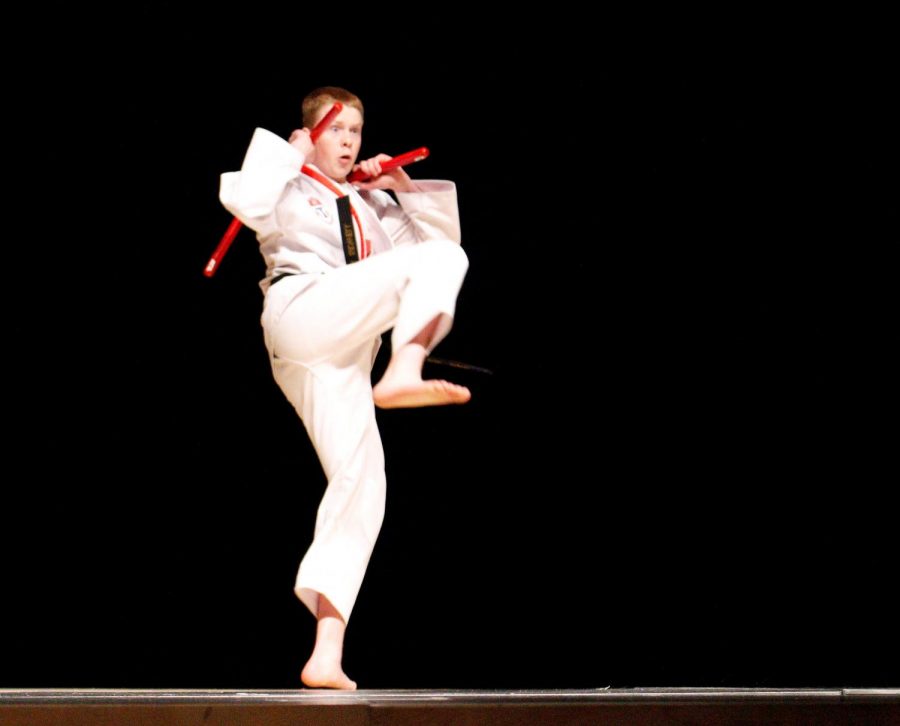 Freshman Braden Sidwell performed a Tae Kwon Do routine. He has been doing Tae Kwon Do since he was four years old, and said, Its just one of those things that makes me unique from other people.