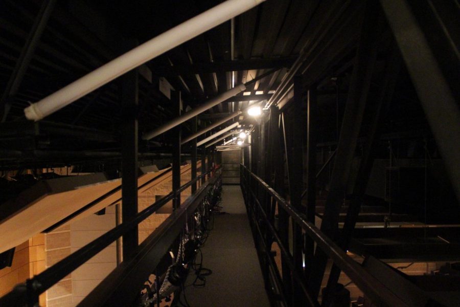 The catwalk in the Performing Arts Center is a place of mystery for many students. It provides a place to situate lights and other necessities of the play from above.