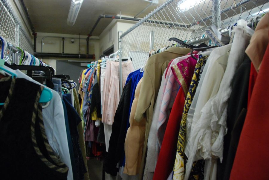 The costumes cages, located underneath the stage in the Performing Arts Center, contain a wealth of every possible article of clothing.