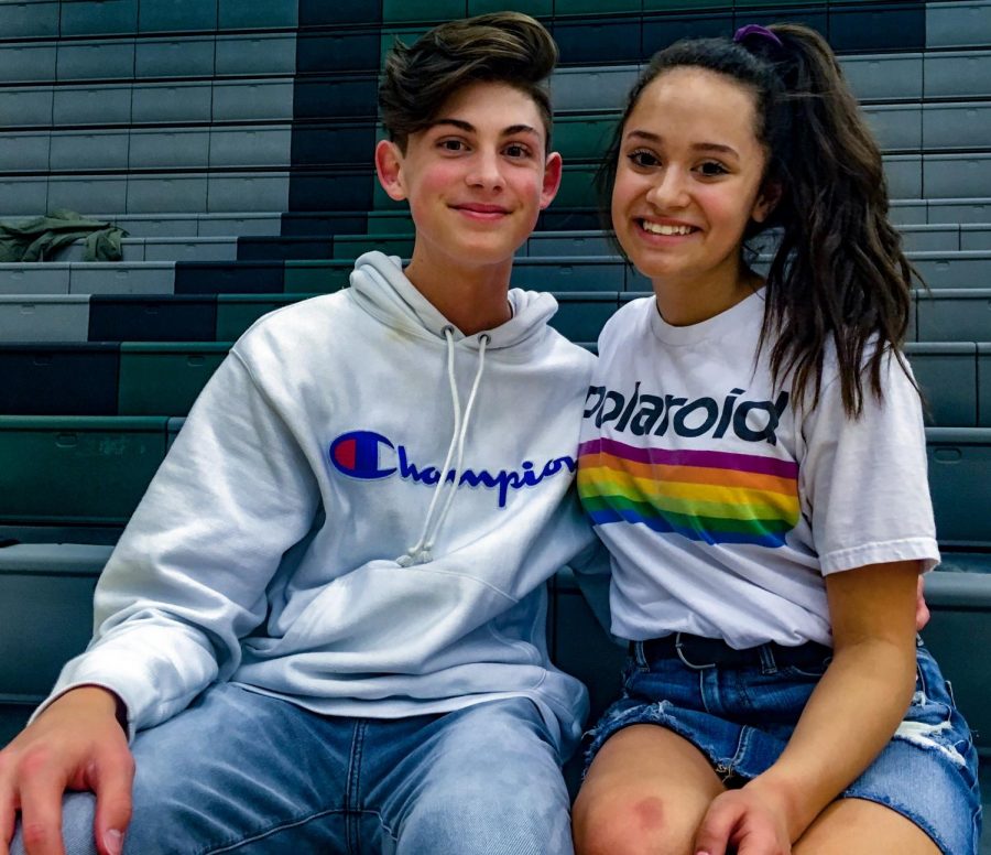 Kyra Rivera and Spencer Nelson, her date from Rocky Mountain High School, prepare to depart from the dance.