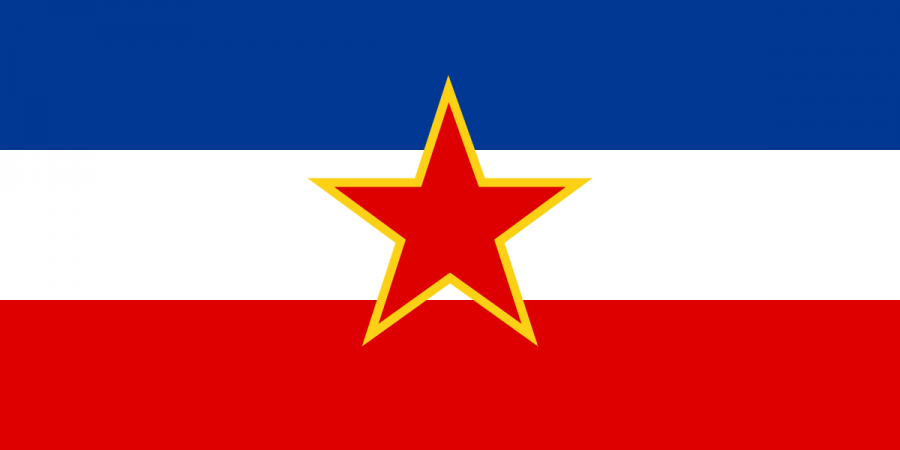 The Socialist Federal Republic of Yugoslavia flag. 