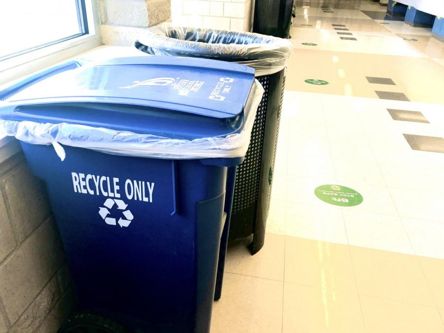Fossil gives students the opportunity to recycle by putting recycling bins in the halls.