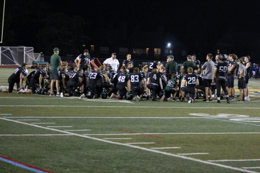 Fossil Ridge team meeting after the game