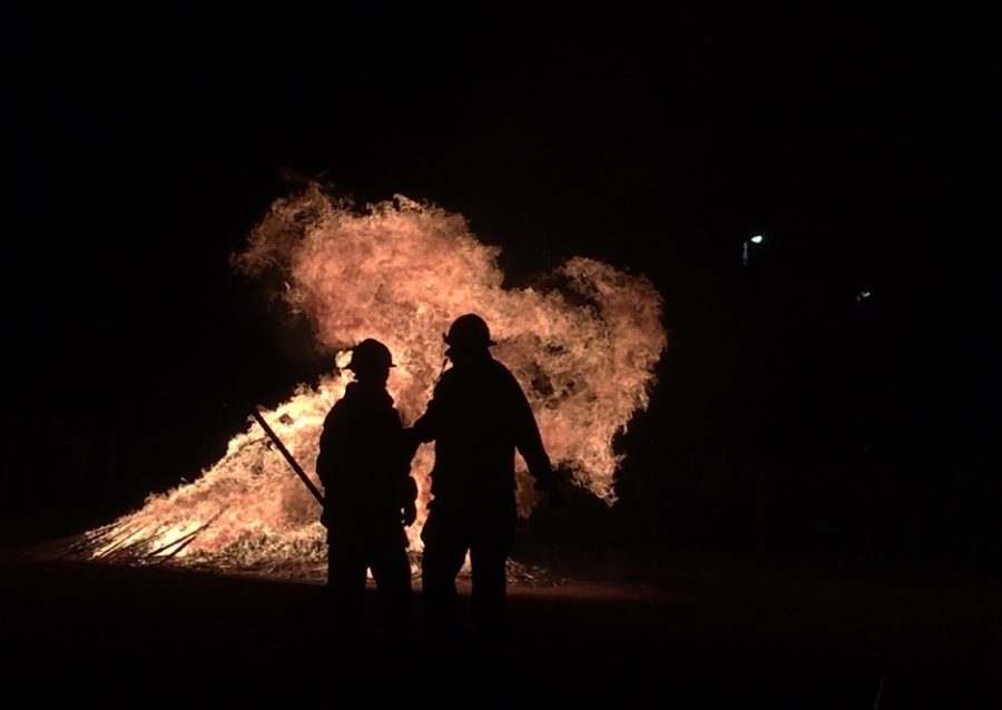The Poudre Fire Authority closely monitored the bonfire throughout the evening, making sure everything was running smoothly and that all onlookers were safe at all times.