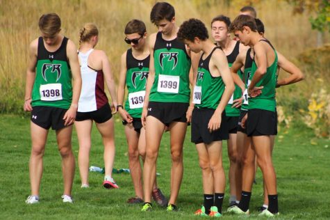 The Fossil Ridge boys cross country team at the League Championship. The Sabercats have now completed their competition season