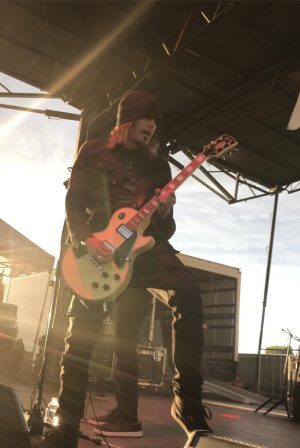 Davey French of Everclear playing guitar at the 2021 Whittle the Wood Festival in Craig, Colorado