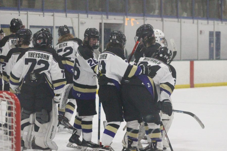 Fort Collins celebrating their win after the final overtime goal.