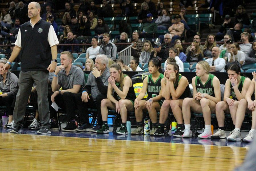Coach Menefee and Fossils bench during Fridays loss.