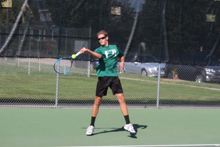 Senior singles player Andrew Roerty during warmups.