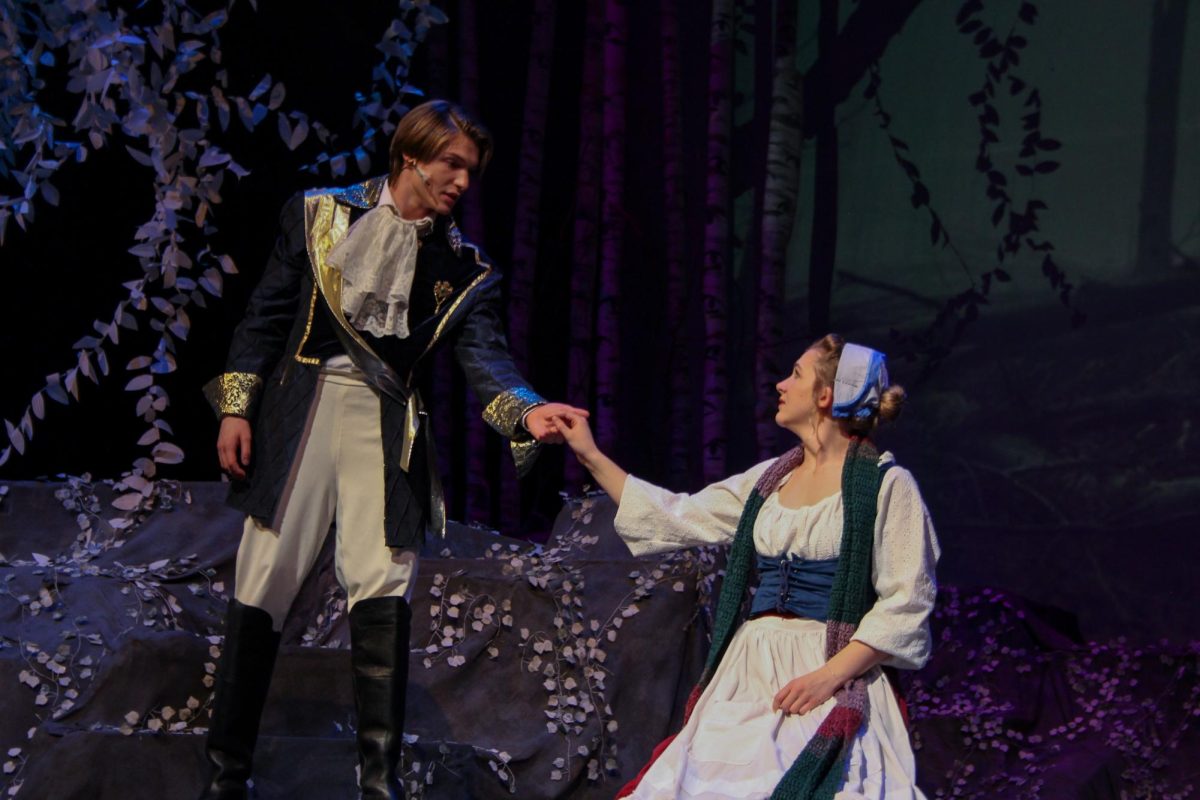 Cinderellas Prince stumbles upon the Bakers Wife in the woods.