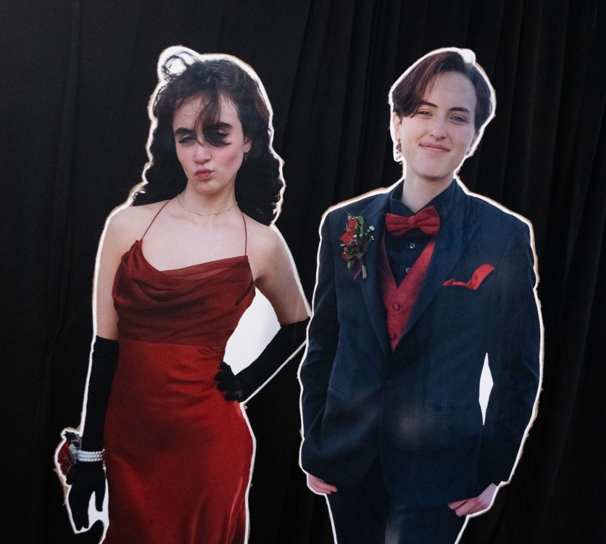 Many participants dressed up for the event’s red carpet. Ash Gensel and Lily Halac were not able to make it to the award show, so their siblings brought cardboard cutouts of the two. 
