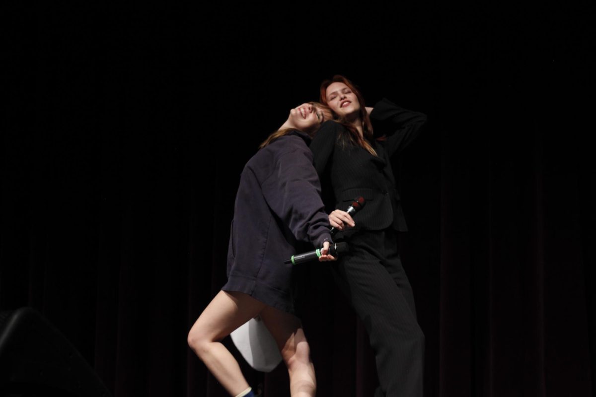 The emcees using their time on the stage to show off their humor.