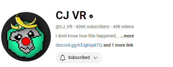 Screenshot of “CJ VR” Channel.