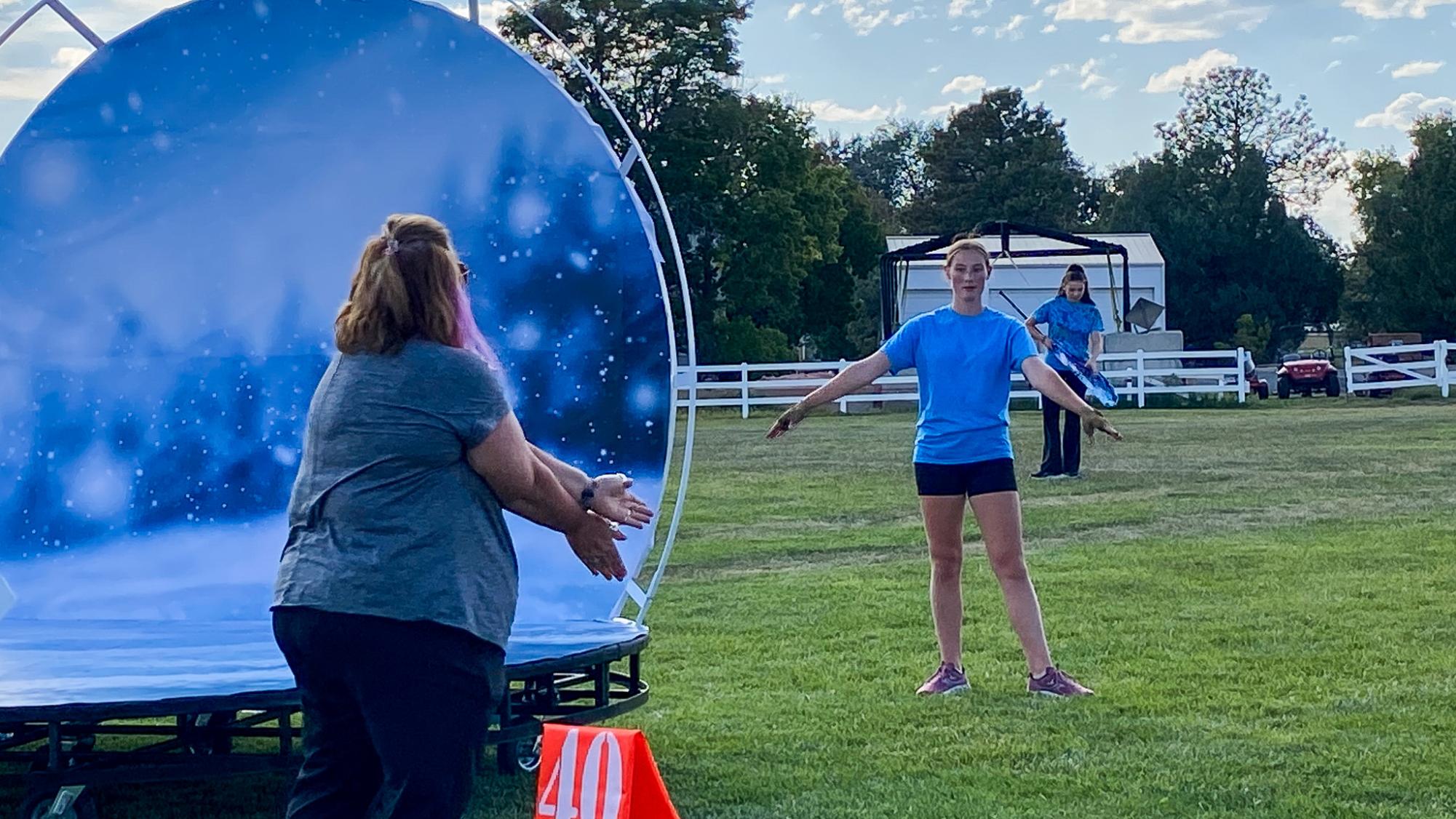  Rosie Queen helps Hannah Beaven with her dance 