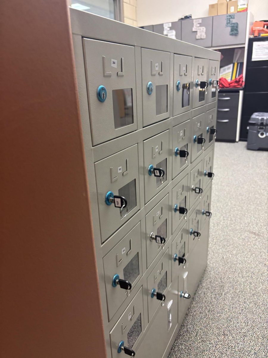 The lock box for cell phones in the East Wing office has seen more than 100 phones.