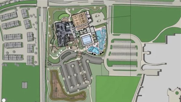 This is a design draft of the new Southeast Community Center, planned for the southeast corner of Ziegler Road and Rock Creek Drive.