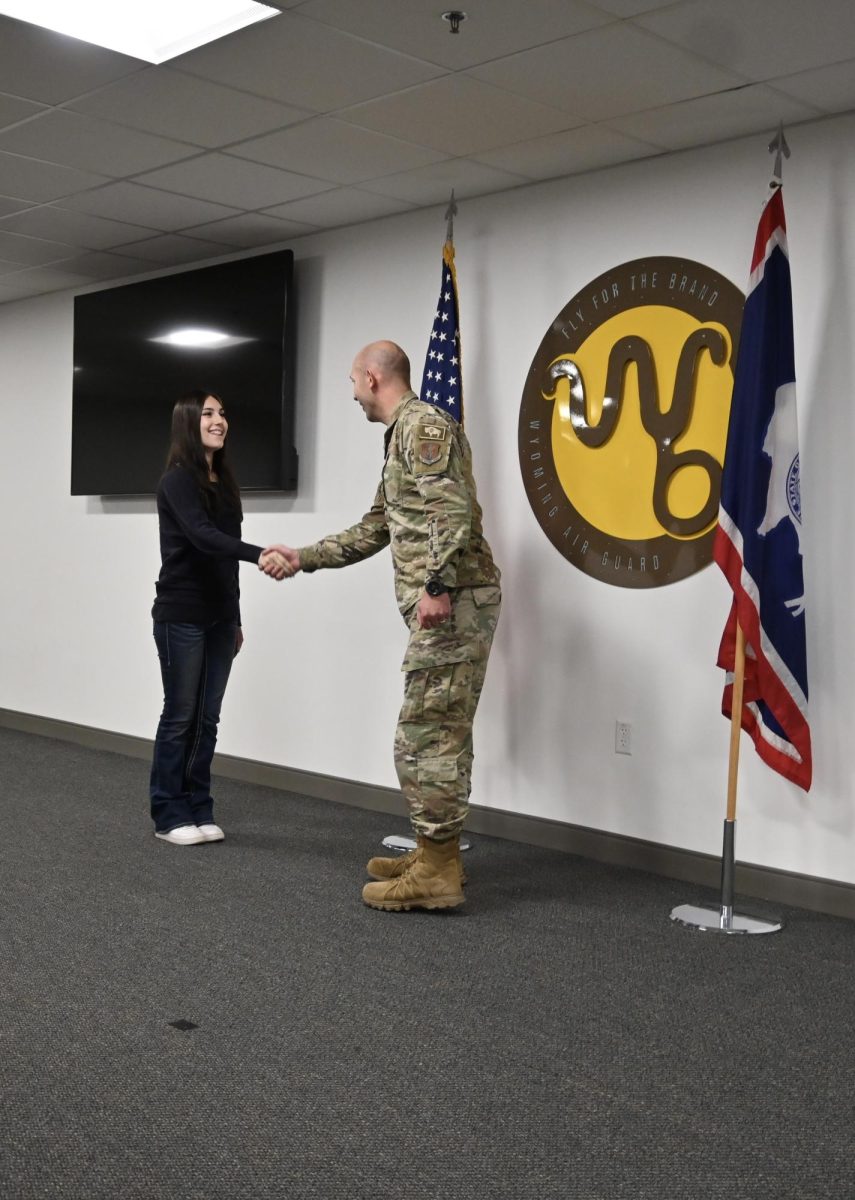 Me, Swearing into the Wyoming National Air Guard, a subsection of the Air Force.