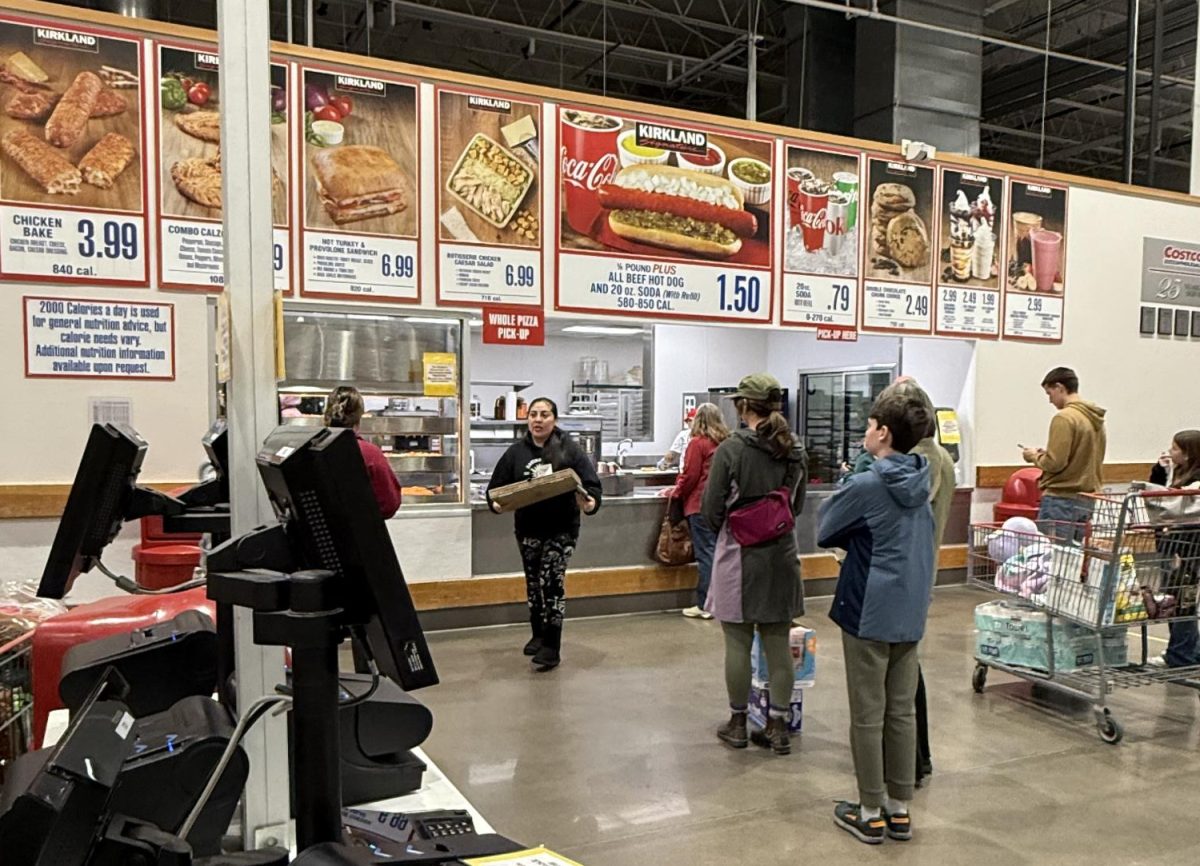 The Costco food court on a Saturday afternoon