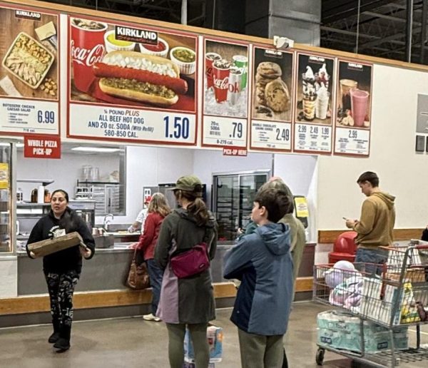 The Costco food court on a Saturday afternoon