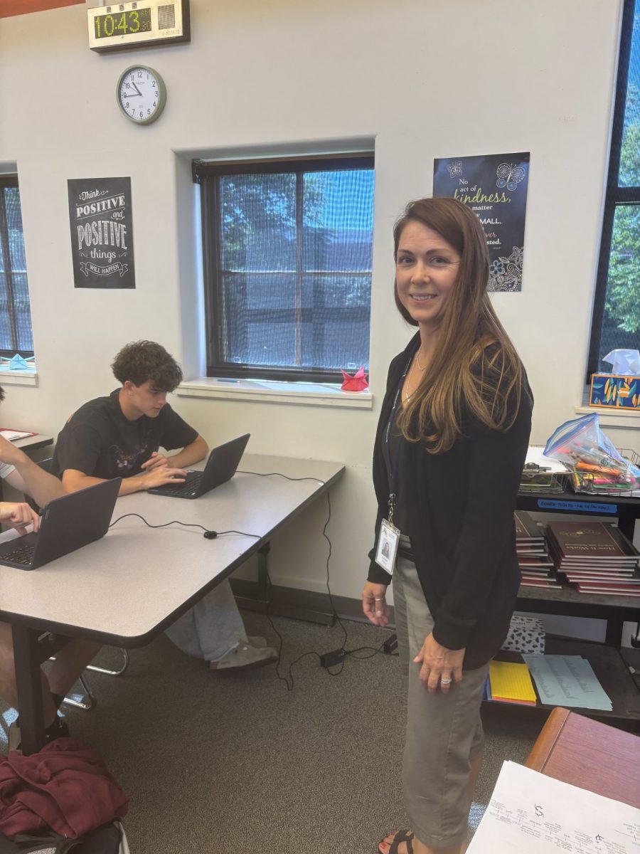 New business teacher Amber Kline in her first period class.