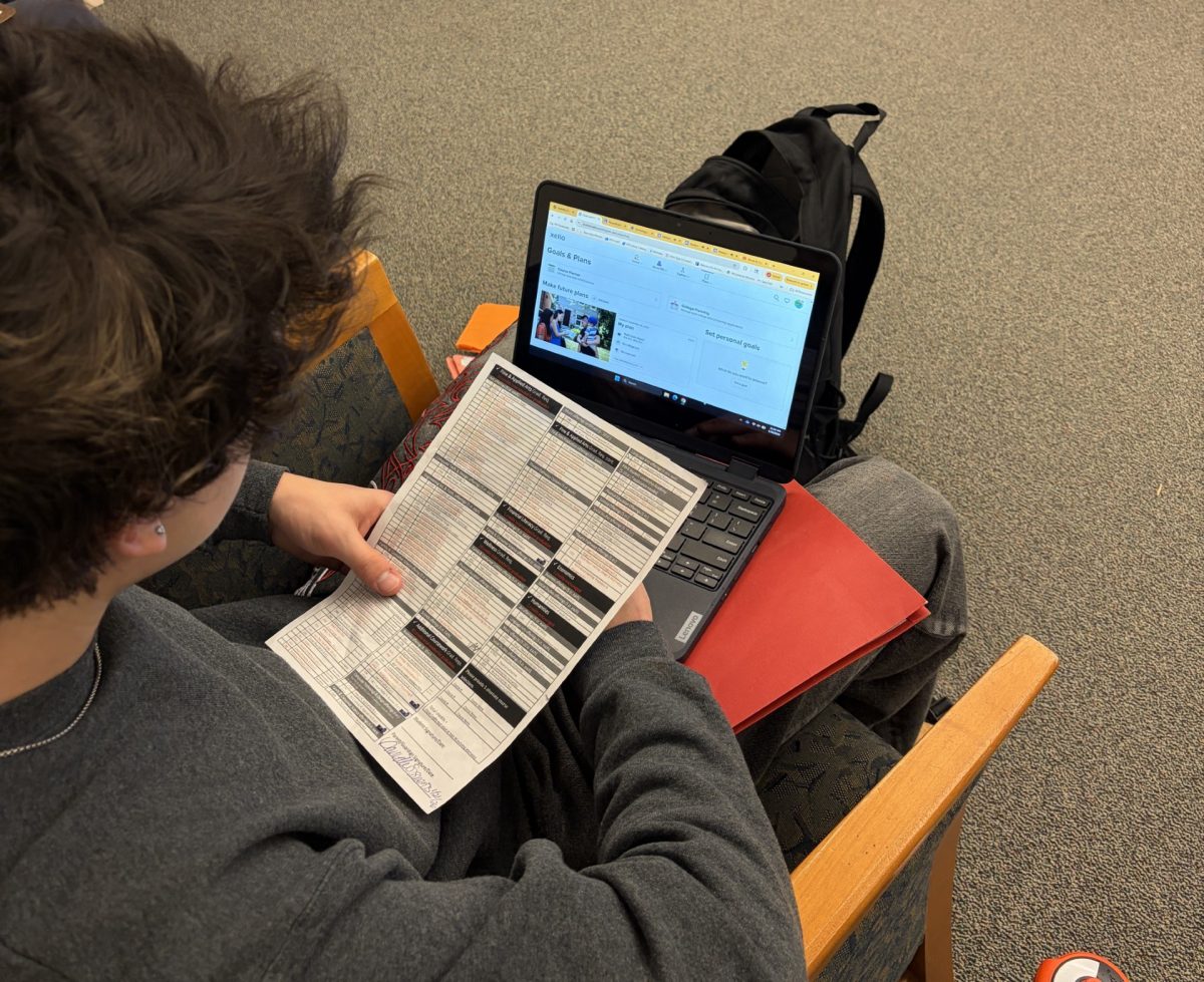 Freshman Jack Sisneros using Xello to help choose classes for next year