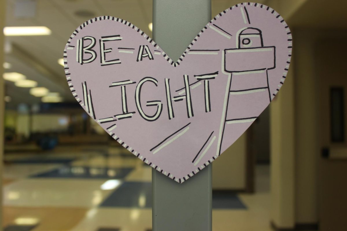 Messages throughout the hallways served as positive reminders for students and staff. 